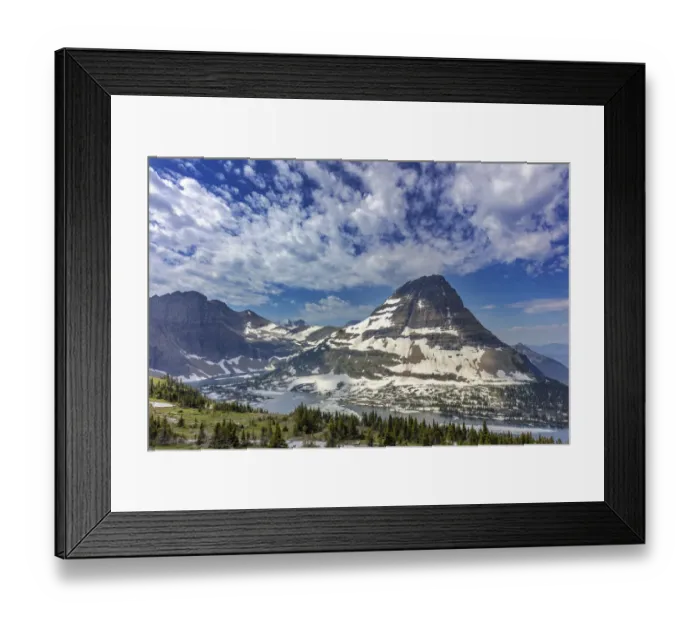 Framed Print : Bearhat Mountain and Hidden Lake in Glacier National Park, Montana, USA