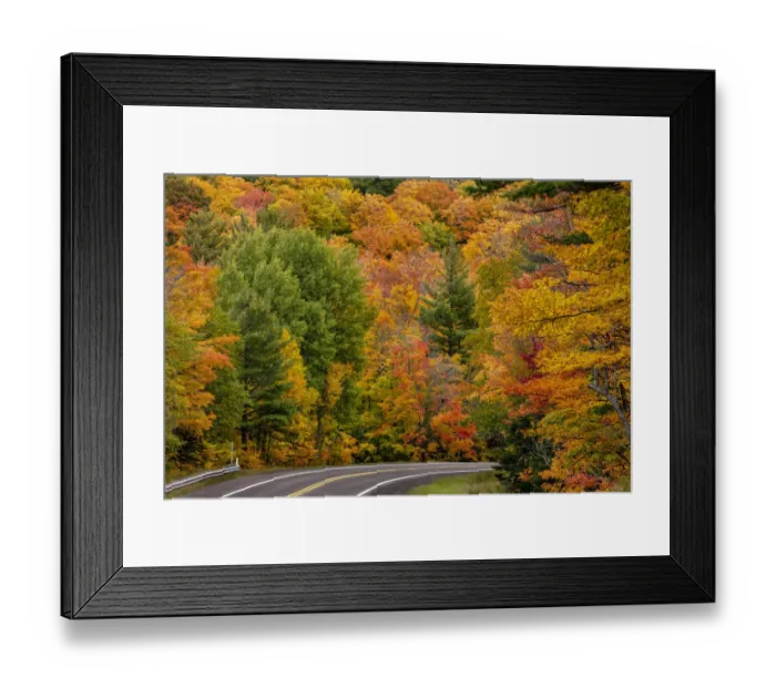 Framed Print : Autumn color along Highway 26 near Houghton in the Upper Peninsula of Michigan, USA