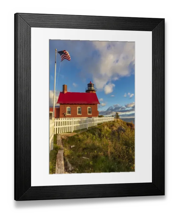 Framed Print : Historic Eagle Harbor Lighthouse n the Upper Peninsula of Michigan, USA