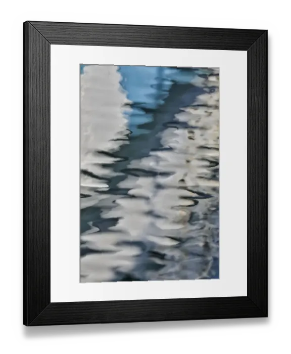 Framed Print : Fishing boat colors reflected in Charleston Marina, Oregon
