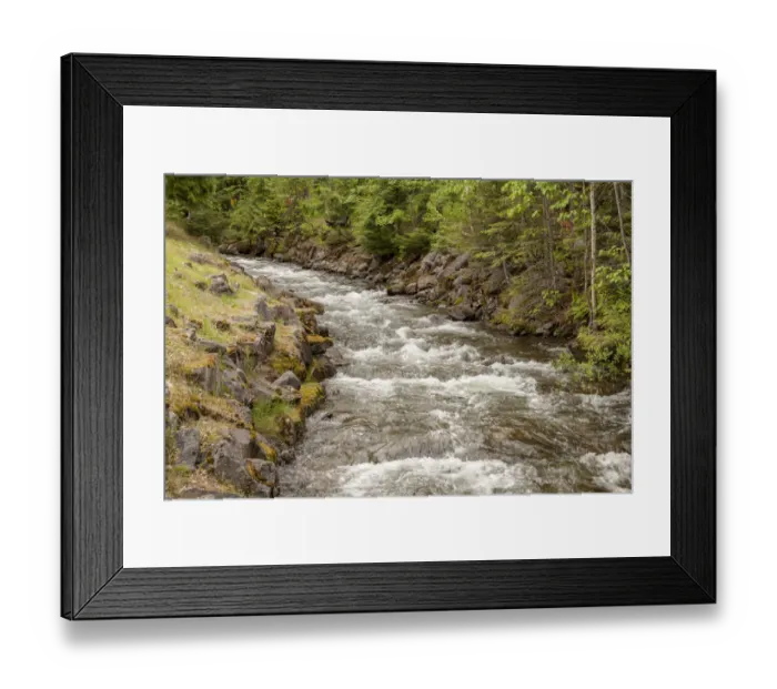Framed Print : Lake McDonald, Montana, USA. Snyder Creek next to the education facility and Lake McDonald Lodge