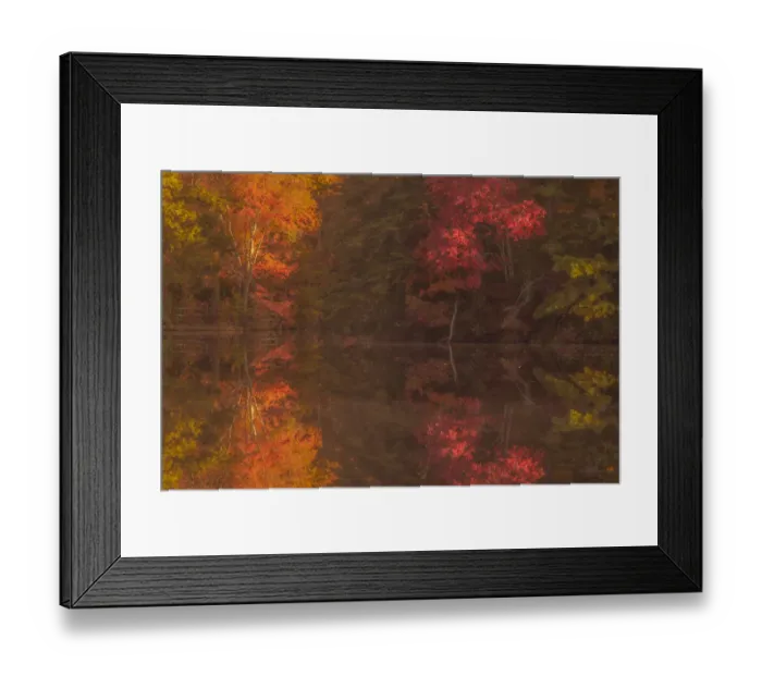 Framed Print : USA, New Jersey, Belleplain State Forest. Autumn tree reflections on lake. Credit as Framed Print : USA, New Jersey, Belleplain State Forest. Autumn tree reflections on lake. Credit as