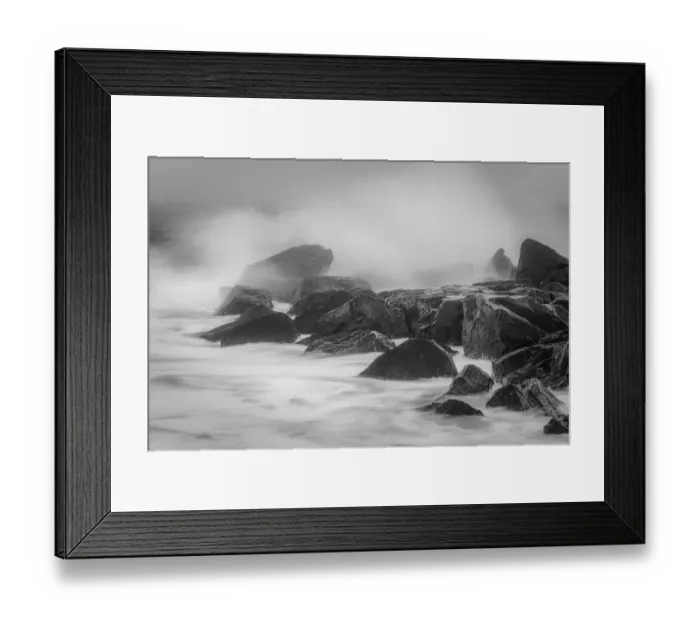 Framed Print : USA, New Jersey, Cape May National Seashore. Black and white of beach waves hitting rocks Framed Print : USA, New Jersey, Cape May National Seashore. Black and white of beach waves hitting rocks
