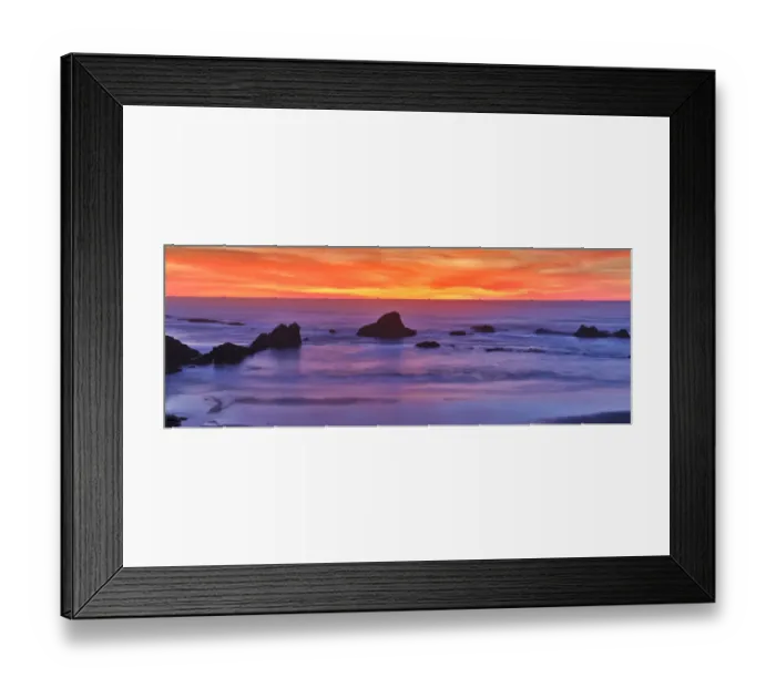 Framed Print : Sunset over the Pacific Ocean from Seal Rock along the Oregon Coast