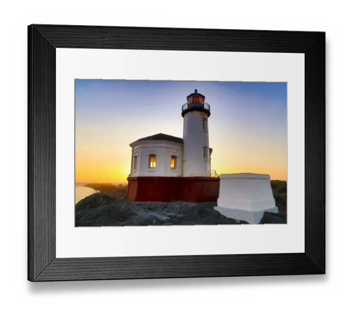 Framed Print : Evening light on Coquille River Lighthouse, Bullards Beach State Park, Oregon Framed Print : Evening light on Coquille River Lighthouse, Bullards Beach State Park, Oregon