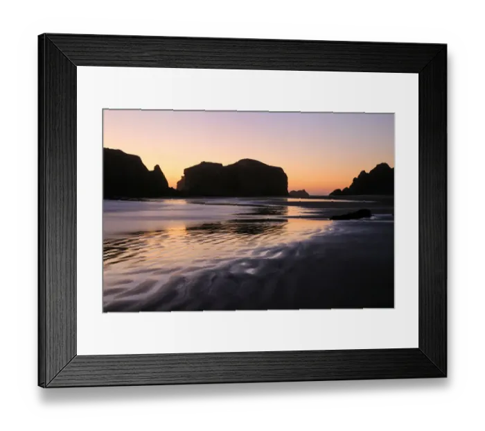 Framed Print : USA, Oregon, Bandon. Sunset on beach sea stacks Framed Print : USA, Oregon, Bandon. Sunset on beach sea stacks