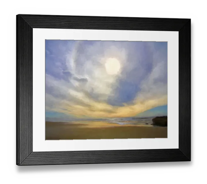 Framed Print : USA, Oregon, Hug Point State Park. Abstract image of a sun bow over beach. Credit as Framed Print : USA, Oregon, Hug Point State Park. Abstract image of a sun bow over beach. Credit as
