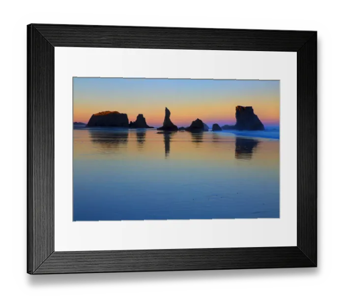 Framed Print : USA, Oregon, Bandon. Sunset on beach sea stacks Framed Print : USA, Oregon, Bandon. Sunset on beach sea stacks