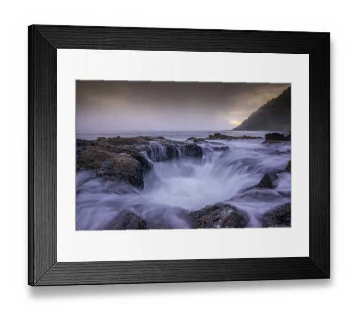 Framed Print : USA, Oregon. Thors Well and ocean at sunset Framed Print : USA, Oregon. Thors Well and ocean at sunset
