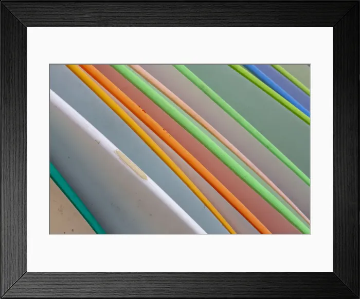 Framed Print : USA, Oregon, Otter Rock. Row of surfboards Framed Print : USA, Oregon, Otter Rock. Row of surfboards