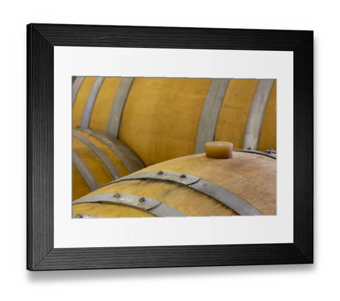 Framed Print : USA, Oregon, Elk Cove Winery. Oak barrels close-up Framed Print : USA, Oregon, Elk Cove Winery. Oak barrels close-up