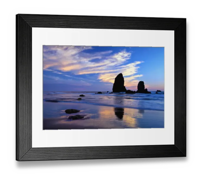 Framed Print : USA, Oregon. Cannon Beach at sunset low tide Framed Print : USA, Oregon. Cannon Beach at sunset low tide