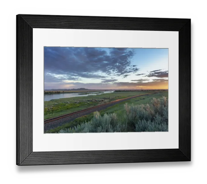 Framed Print : Sunrise and clouds over the Yellowstone River at the confluence with the Powder River near Terry Framed Print : Sunrise and clouds over the Yellowstone River at the confluence with the Powder River near Terry