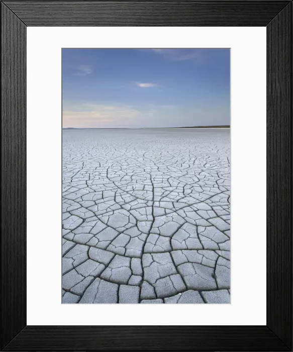 Framed Print : Patterns of cracked mud on dry lakebed of Harney Lake, Malheur National Wildlife Refuge