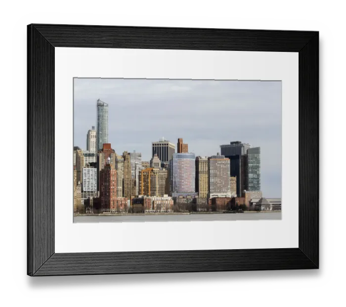 Framed Print : Lower Manhattan buildings seen from the Hudson River, New York, New York, United States Framed Print : Lower Manhattan buildings seen from the Hudson River, New York, New York, United States