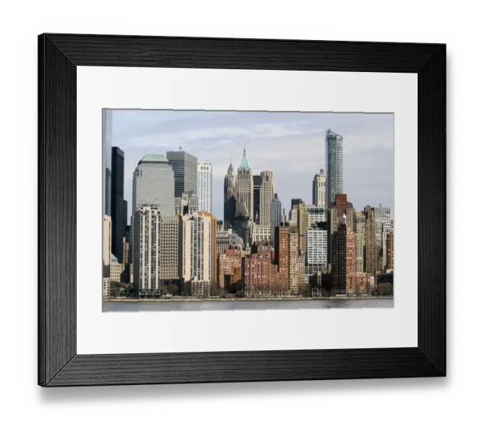 Framed Print : Manhattan buildings viewed from the Hudson River Framed Print : Manhattan buildings viewed from the Hudson River