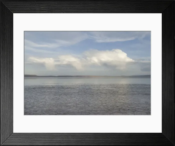 Framed Print : Geometric patterns in drying mud, Alvord Lake, a seasonal shallow alkali lake in Harney County