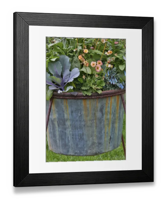 Framed Print : Planter, Chanticleer Garden, Wayne, Pennsylvania