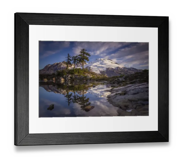 Framed Print : USA, Washington State. Mt Baker reflects in Park Butte Lake Framed Print : USA, Washington State. Mt Baker reflects in Park Butte Lake