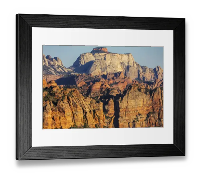 Framed Print : The West Temple at days end in Zion National Park, Utah, USA