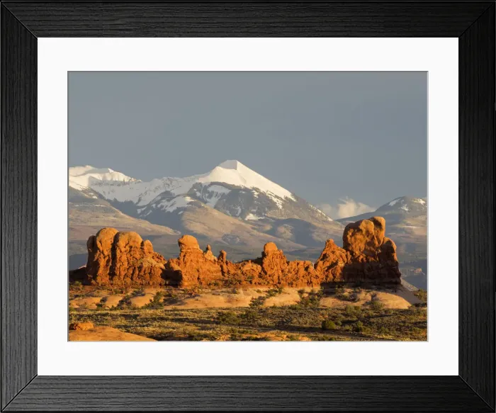 Framed Print : USA, Utah. Arches National Park, Rock Formations and La Sal Mountains Framed Print : USA, Utah. Arches National Park, Rock Formations and La Sal Mountains