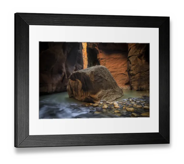 Framed Print : USA, Utah, Zion National Park. Virgin River flows through The Narrows Framed Print : USA, Utah, Zion National Park. Virgin River flows through The Narrows