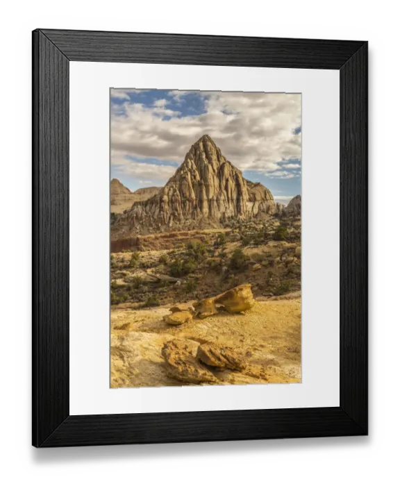 Framed Print : USA, Utah, Capitol Reef National Park. Pectols Pyramid in autumn Framed Print : USA, Utah, Capitol Reef National Park. Pectols Pyramid in autumn