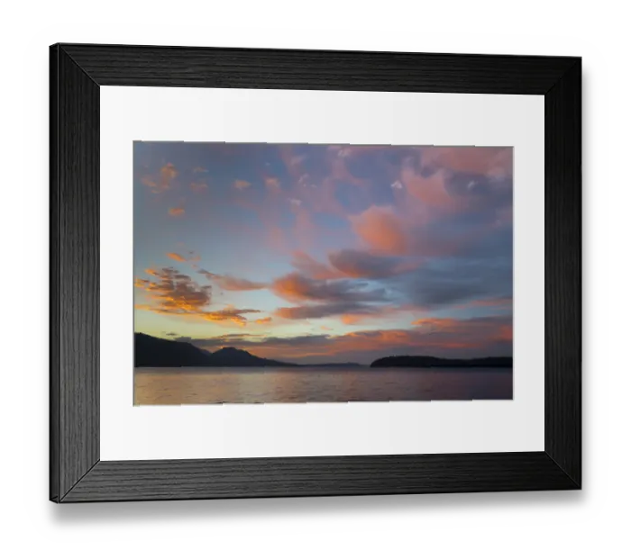 Framed Print : USA, Washington State, Seabeck. Sunset over Hood Canal Framed Print : USA, Washington State, Seabeck. Sunset over Hood Canal