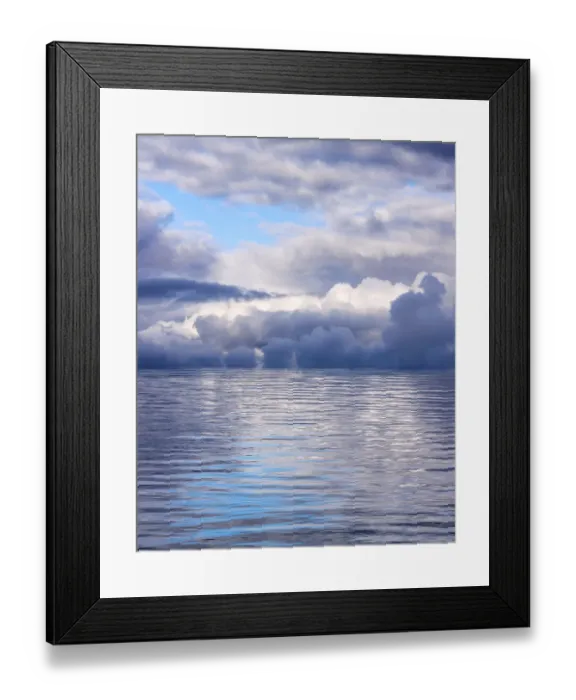Framed Print : USA, Washington State, Hood Canal. Composite of canal and clouds