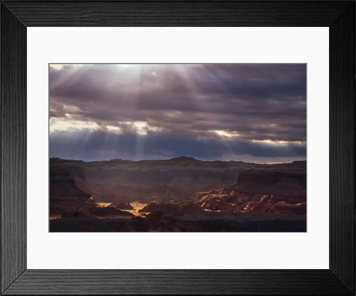 Framed Print : Sunrays into red rock canyon, Utah Framed Print : Sunrays into red rock canyon, Utah
