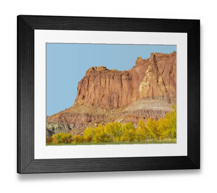 Framed Print : USA, Utah. Capitol Reef National Park, Fruita Orchards and Fruita Cliffs Framed Print : USA, Utah. Capitol Reef National Park, Fruita Orchards and Fruita Cliffs