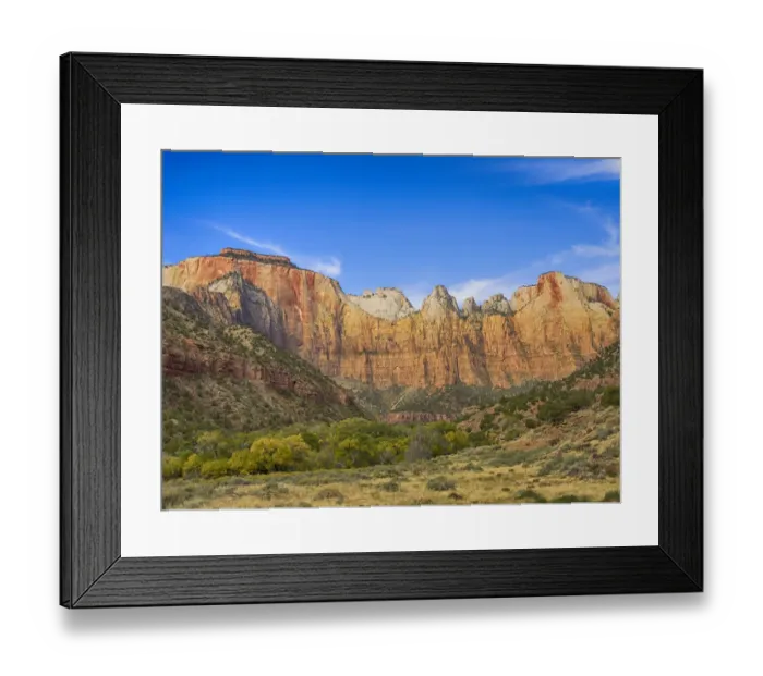 Framed Print : USA, Utah. Zion National Park, Towers of the Virgin, and The West Temple Framed Print : USA, Utah. Zion National Park, Towers of the Virgin, and The West Temple