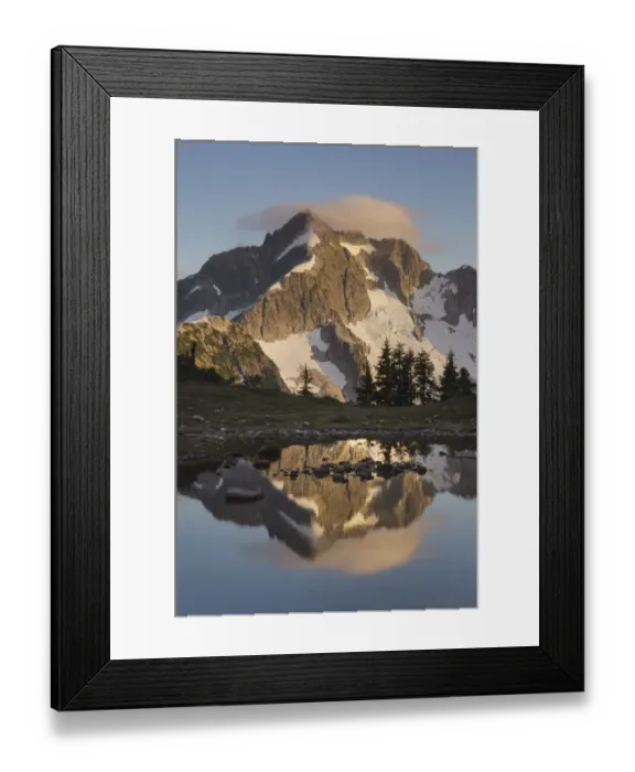 Framed Print : Whatcom Peak reflected in Tapto Lake, North Cascades National Park Framed Print : Whatcom Peak reflected in Tapto Lake, North Cascades National Park