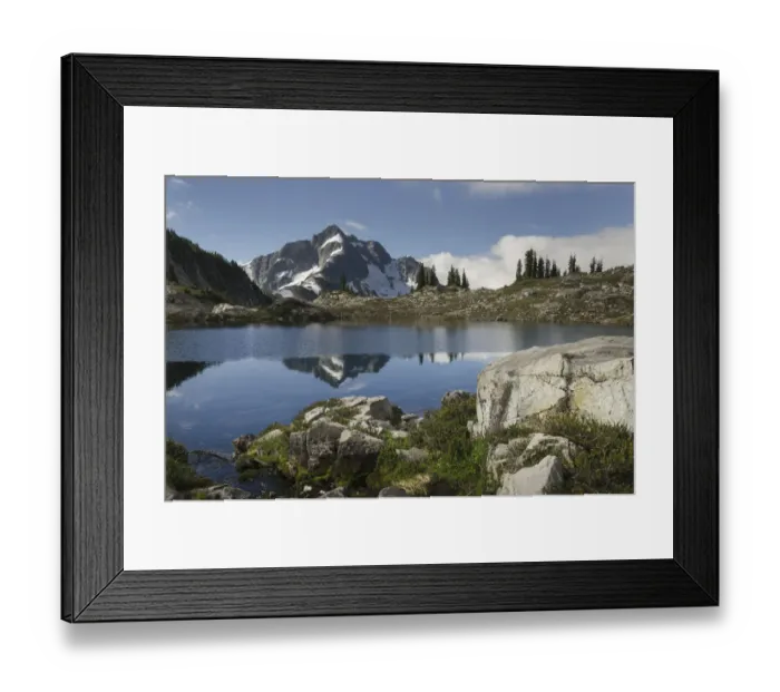 Framed Print : Whatcom Peak reflected in Tapto Lake, North Cascades National Park Framed Print : Whatcom Peak reflected in Tapto Lake, North Cascades National Park