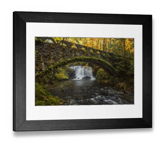 Framed Print : USA, Washington State, Whatcom Falls Park. Fall foliage at Whatcom Falls Bridge. Credit as Framed Print : USA, Washington State, Whatcom Falls Park. Fall foliage at Whatcom Falls Bridge. Credit as