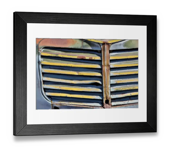 Framed Print : Grill of old truck detail in Sprague, Washington State