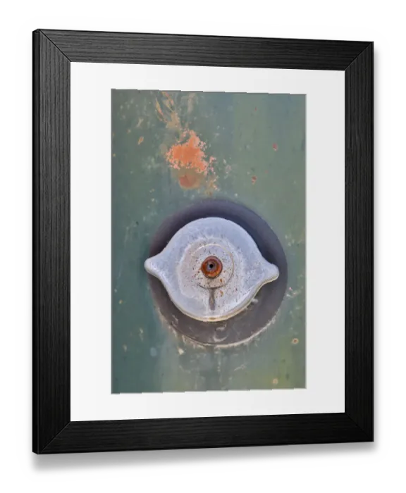 Framed Print : Gas cap on old truck detail in Sprague, Washington State