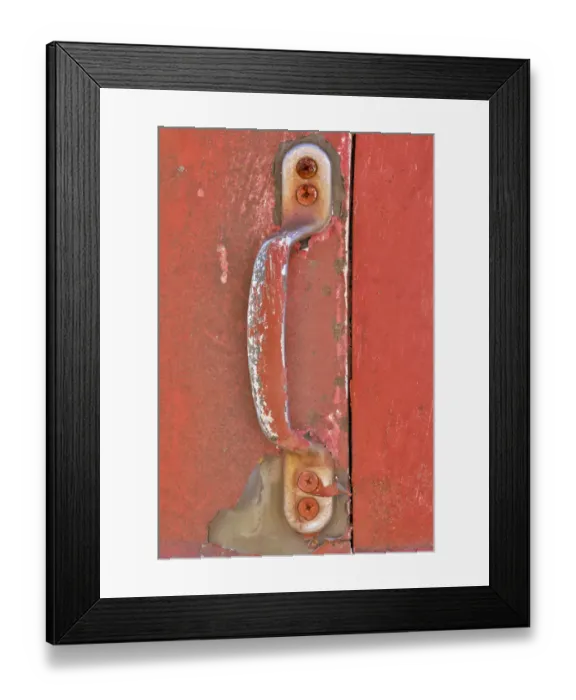 Framed Print : Handle on old truck detail in Sprague, Washington State