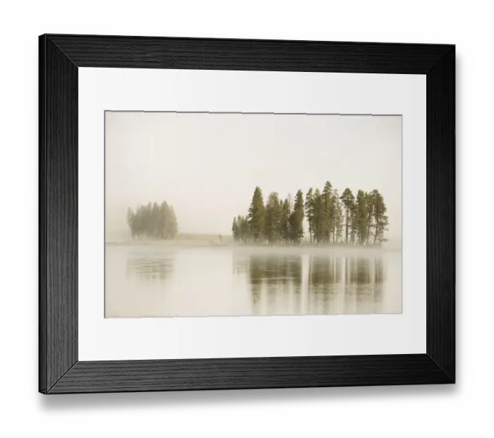 Framed Print : USA, Wyoming, Yellowstone National Park. Morning fog along the Yellowstone River in Framed Print : USA, Wyoming, Yellowstone National Park. Morning fog along the Yellowstone River in