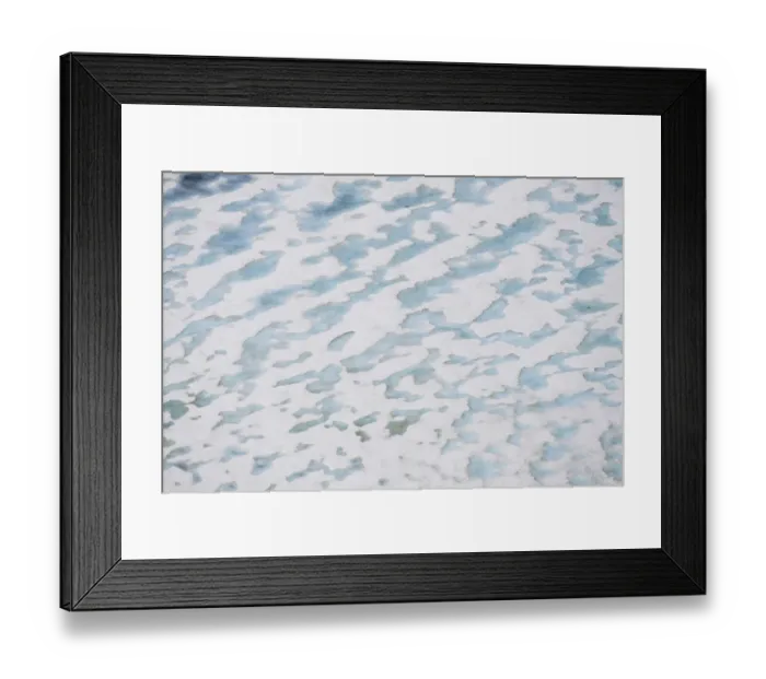Framed Print : USA, Wyoming, Shoshone National Forest. Meltwater on snow-covered Twin Lakes ice. Credit as Framed Print : USA, Wyoming, Shoshone National Forest. Meltwater on snow-covered Twin Lakes ice. Credit as