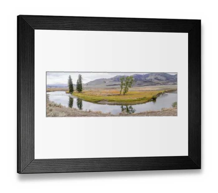Framed Print : Yellowstone National Park, Wyoming, USA. Panorama landscape of Slough Creek Framed Print : Yellowstone National Park, Wyoming, USA. Panorama landscape of Slough Creek