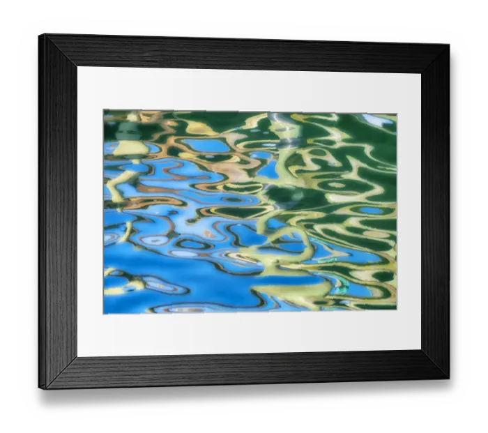 Framed Print : Painterly reflection in water, USA