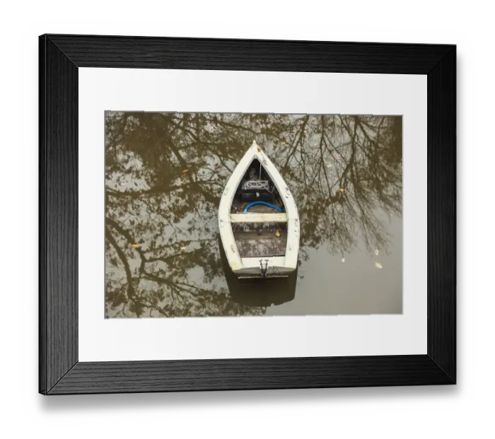 Framed Print : USA, Maine Georgetown. Boat and reflection Framed Print : USA, Maine Georgetown. Boat and reflection