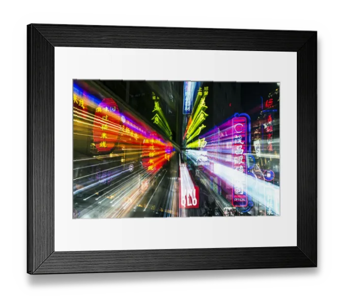 Framed Print : China, Shanghai. Nanjing Road neon sign blur Framed Print : China, Shanghai. Nanjing Road neon sign blur