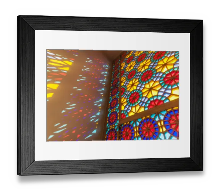Framed Print : Azerbaijan, Sheki. Winter Palace, 18th century, traditional stained glass window