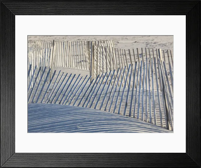 Framed Print : USA, Massachusetts, Nantucket Island. Madaket. Madaket Beach, sand fence and shadows Framed Print : USA, Massachusetts, Nantucket Island. Madaket. Madaket Beach, sand fence and shadows