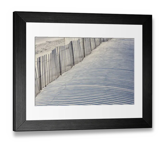 Framed Print : USA, Massachusetts, Nantucket Island. Madaket. Madaket Beach, sand fence and shadows Framed Print : USA, Massachusetts, Nantucket Island. Madaket. Madaket Beach, sand fence and shadows