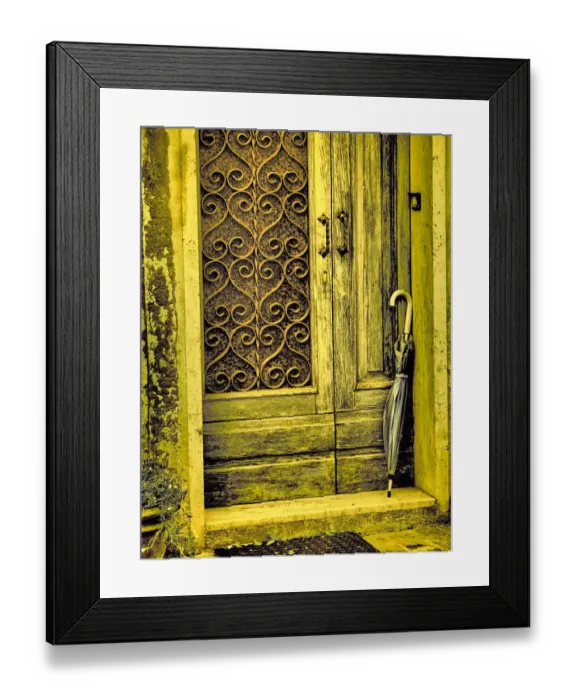 Framed Print : Italy, Chiusure. Infrared image of old door in typical buildings in the village Framed Print : Italy, Chiusure. Infrared image of old door in typical buildings in the village