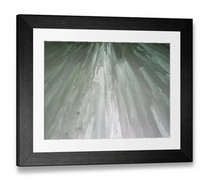Framed Print : Usa, Montana, Big Sky. Ousel Falls, icicles in cave Framed Print : Usa, Montana, Big Sky. Ousel Falls, icicles in cave
