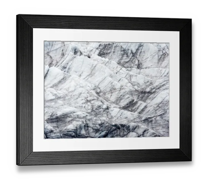 Framed Print : Arctic, Svalbard, Spitsbergen. Ice at the foot of a glacier with the dirt it has scoured